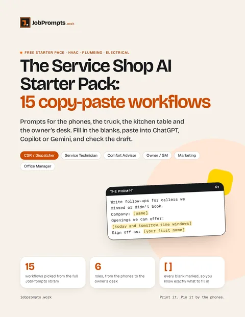Cover of The Service Shop AI Starter Pack